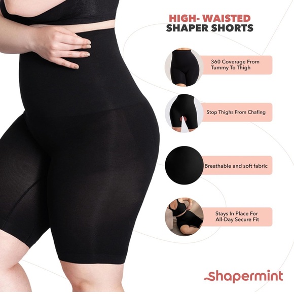 SHAPERMINT High Waisted Body Shaper Shorts Shapewear for Women Tummy Control - Picture 4 of 8